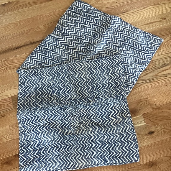 Pottery Barn Blue and White Chevron Patterned Shams x2 - Picture 1 of 4